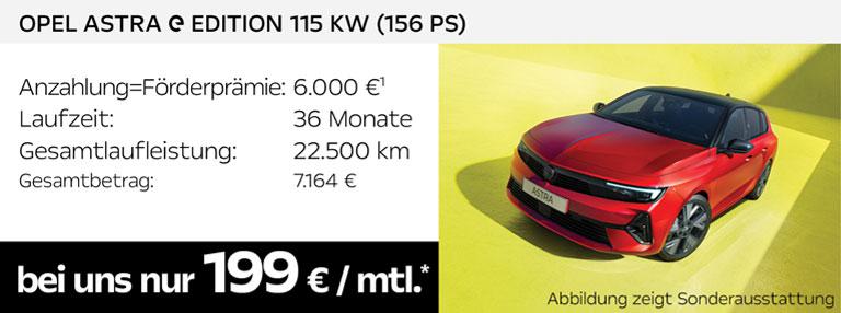 Opel Astra Edition 115 kW (156 PS) E-Auto-Förderprogramm
